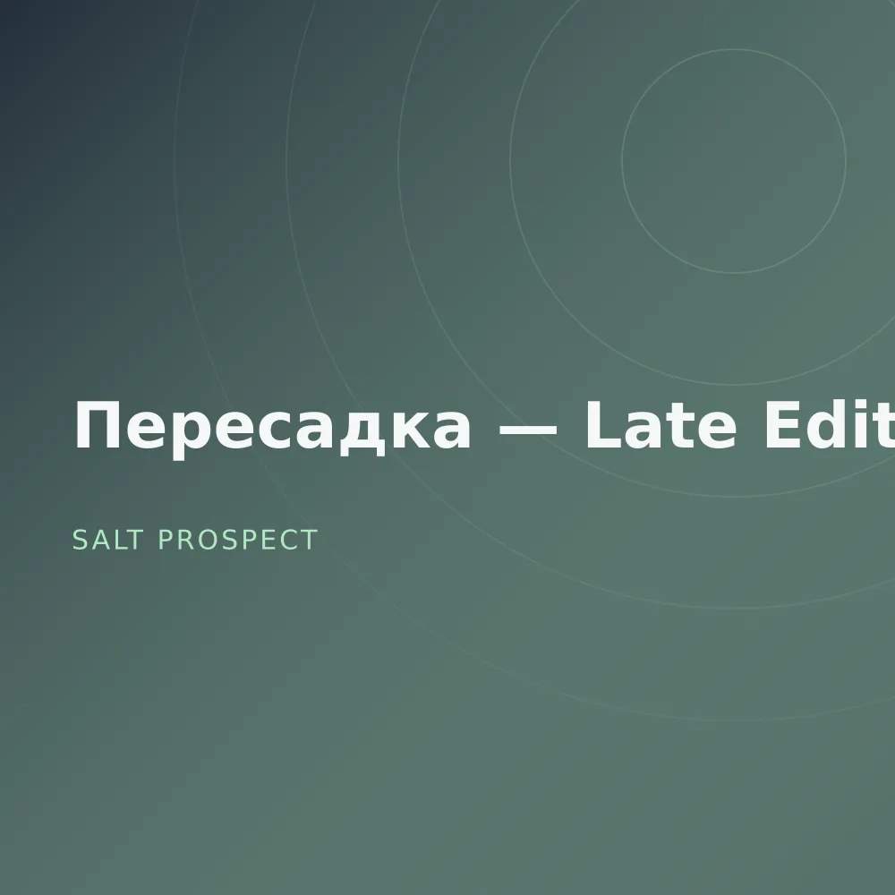 Пересадка — Late Edit