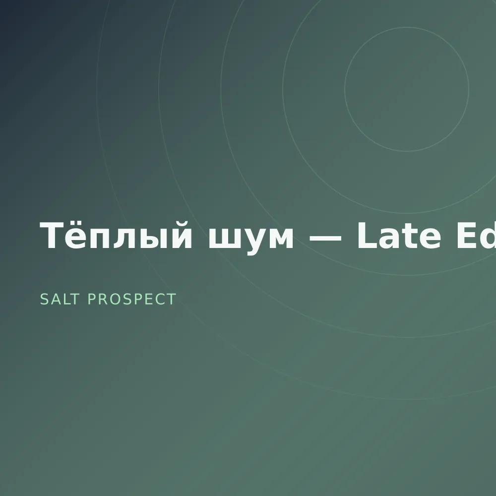 Тёплый шум — Late Edit